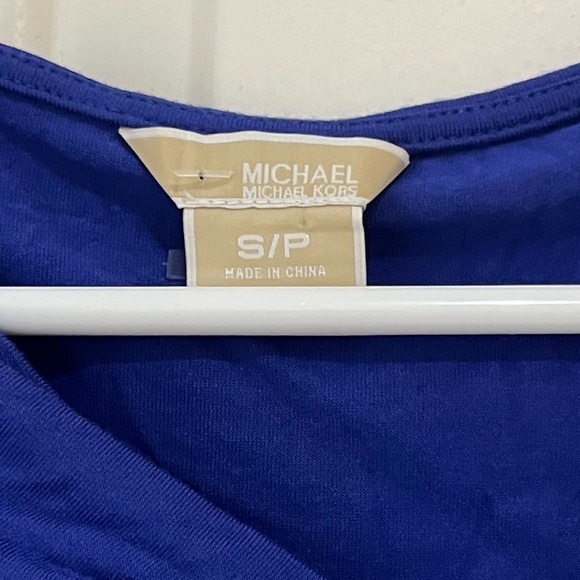 Michael Kors Blue Mid Sleeve Top size SP - Picture 2 of 5